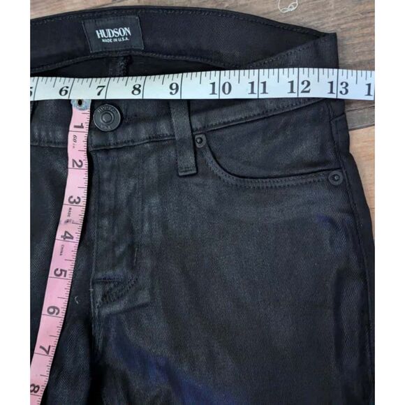 Hudson "Krista Super Skinny" Black Coated Jeans, Size 25 - Picture 4 of 6